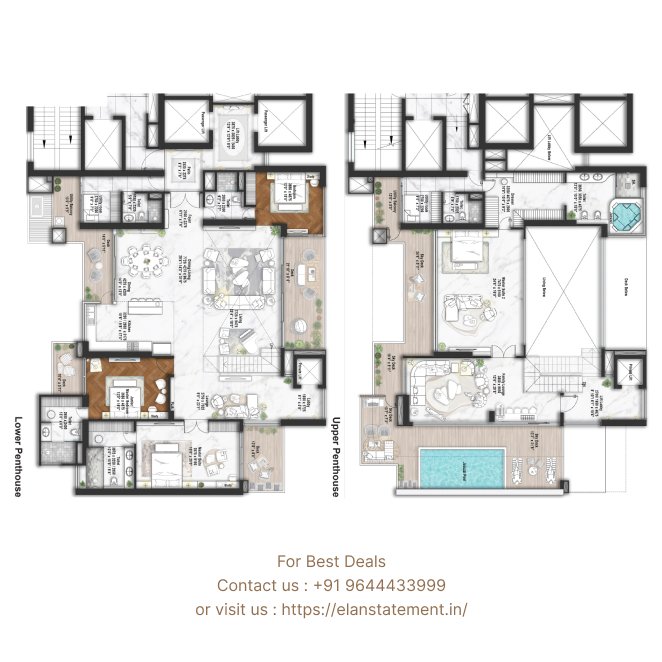 4 BHK Penthouse 7395 Sq.Ft. Floor Plan